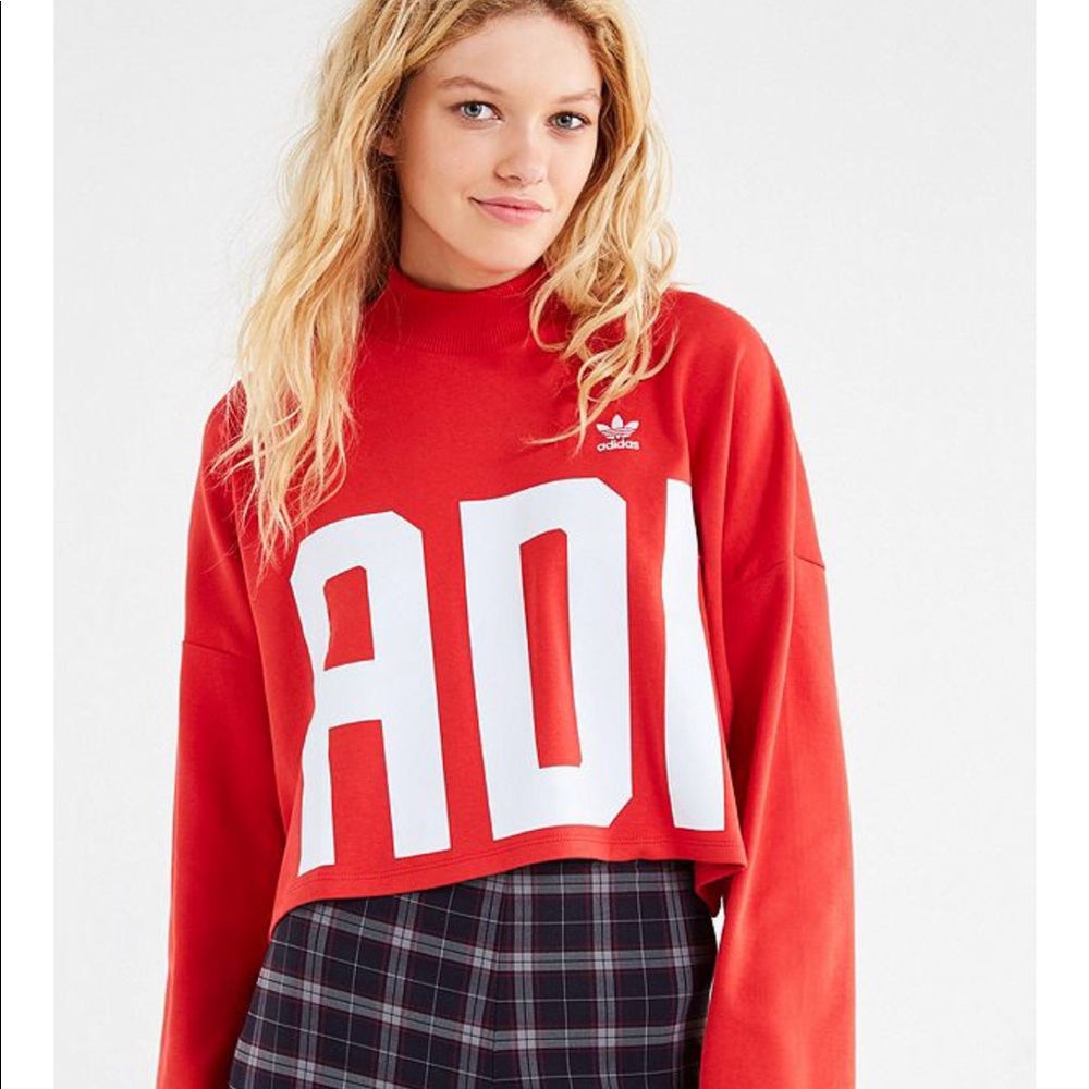 ADIDAS original high neck crop sweatshirt